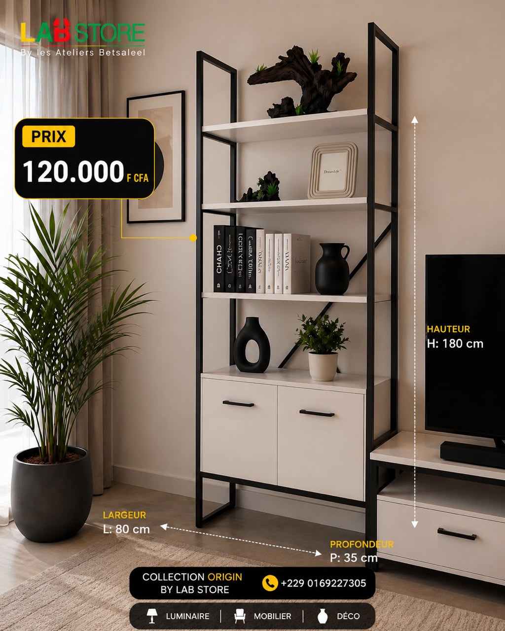 Vitrine en panneaux 4 niveaux